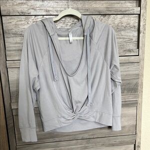 Gray Women's Hoodie Top Athletic